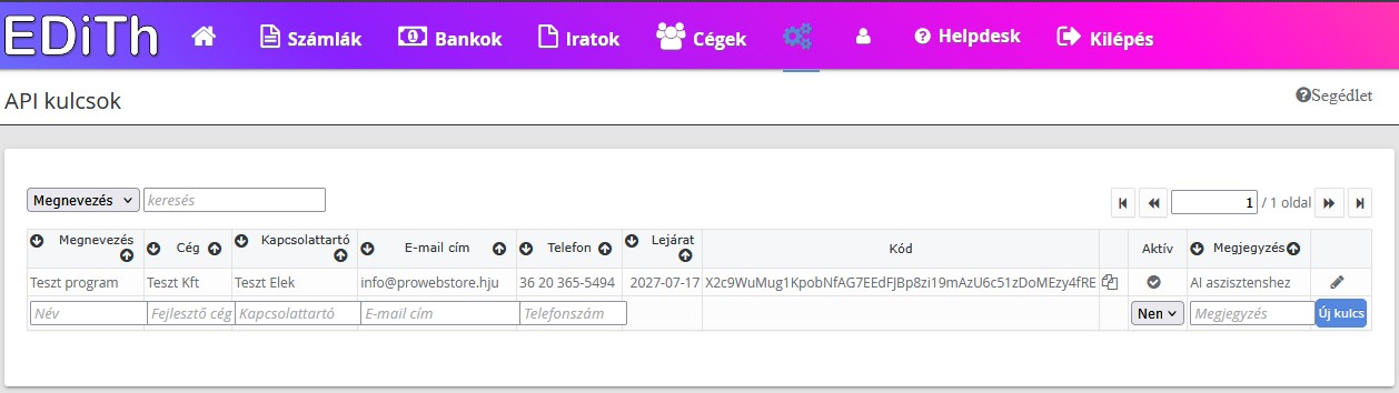 EDiTh ext api key